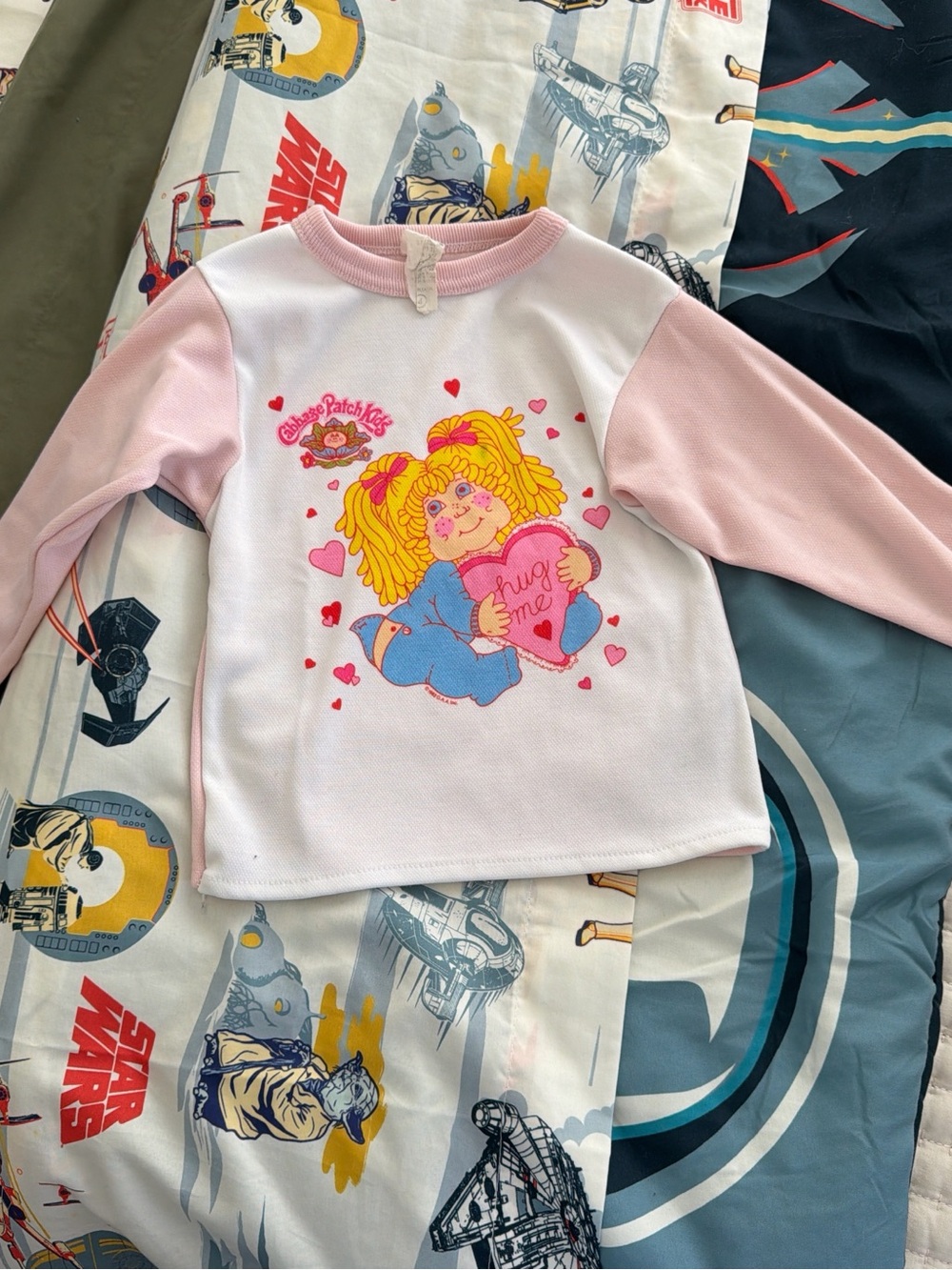 Vintage Cabbage Patch Kids Pink & White Long Sleeve Top - Hug Me Heart size 4T